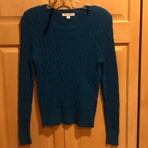 New Studio Works Women's Dark Teal Cable Knit Sweater
